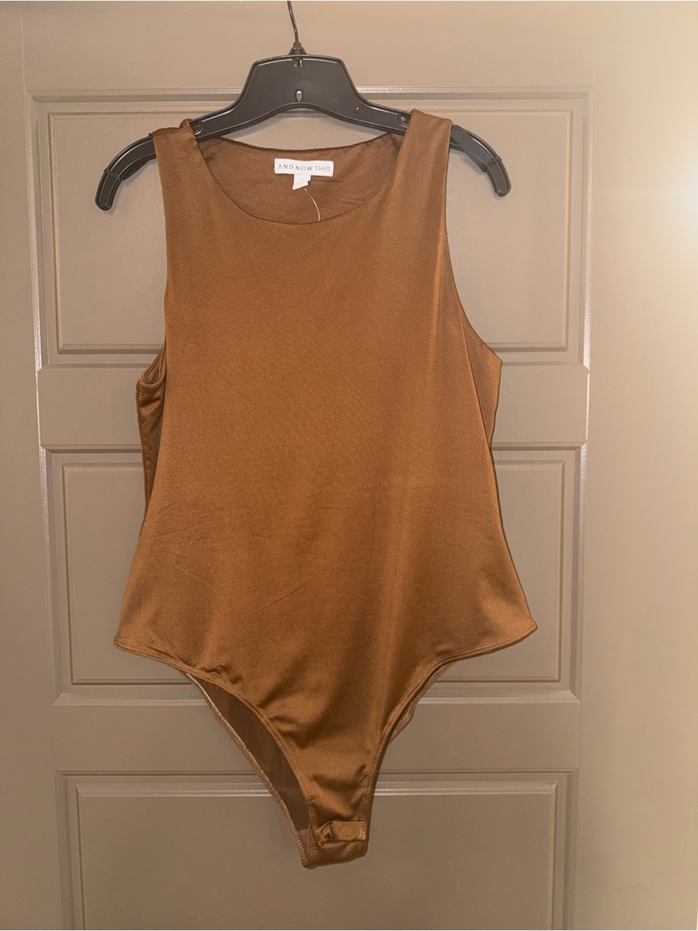 And Now This Women's Brown Sleeveless Bodysuit